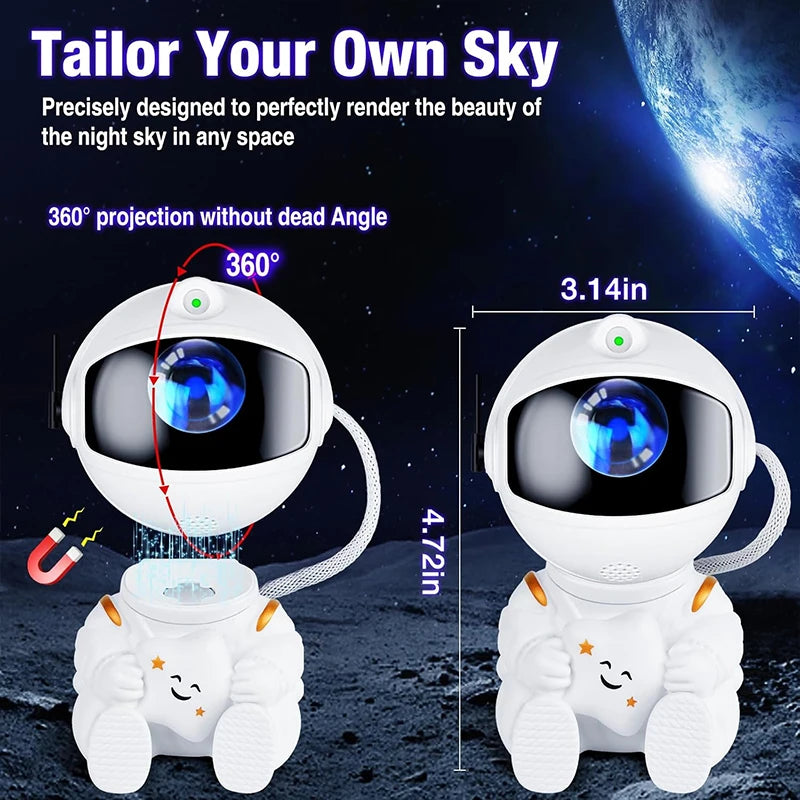 “Astronaut Galaxy Projector – Starry Night Light for Relaxing Rooms”