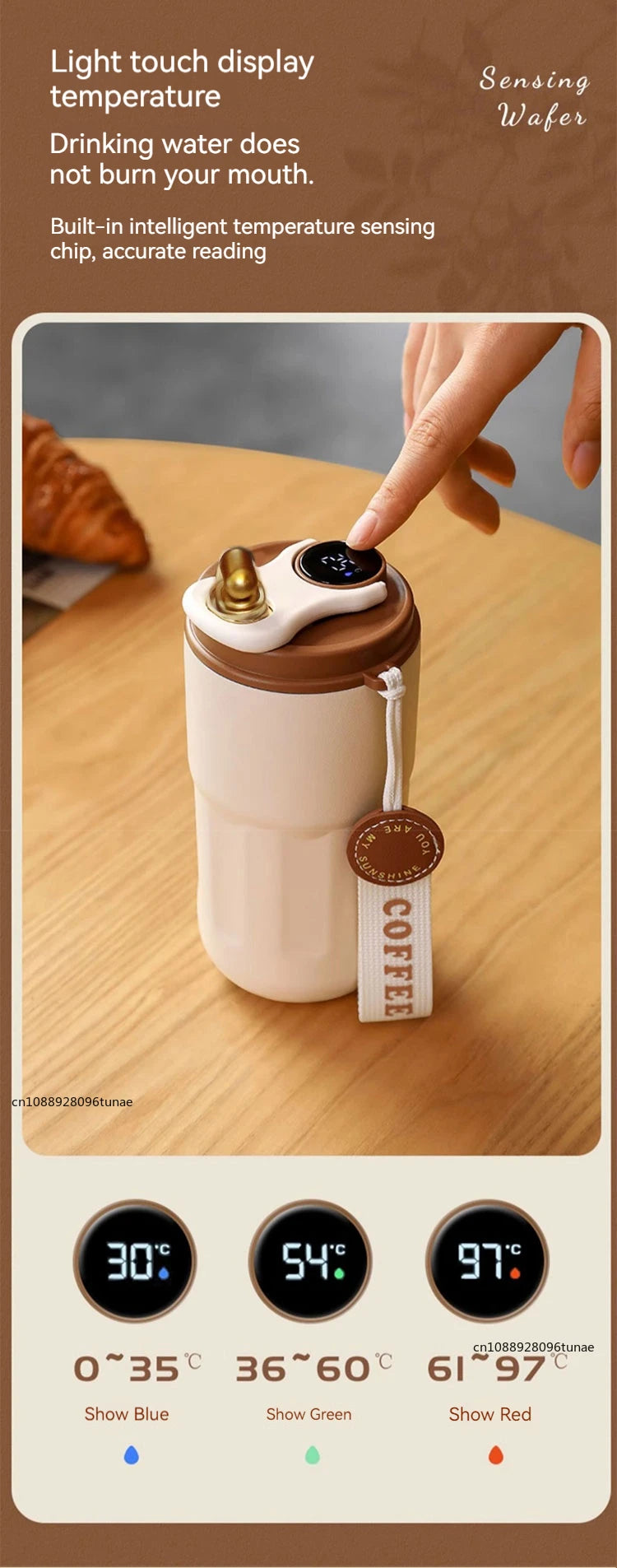 Vaso Térmico Inteligente con Pantalla de Temperatura