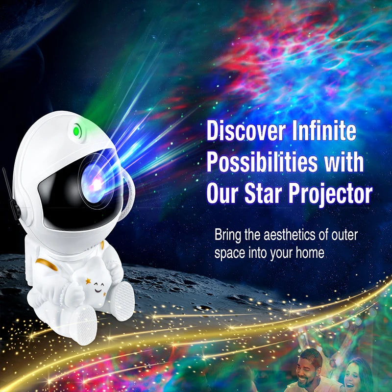 “Astronaut Galaxy Projector – Starry Night Light for Relaxing Rooms”