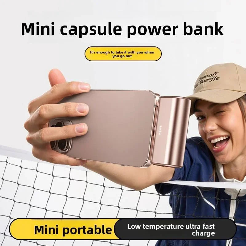 Mini Portable 5000mAh Fast Charging Power Bank – USB-C Compact Battery Pack