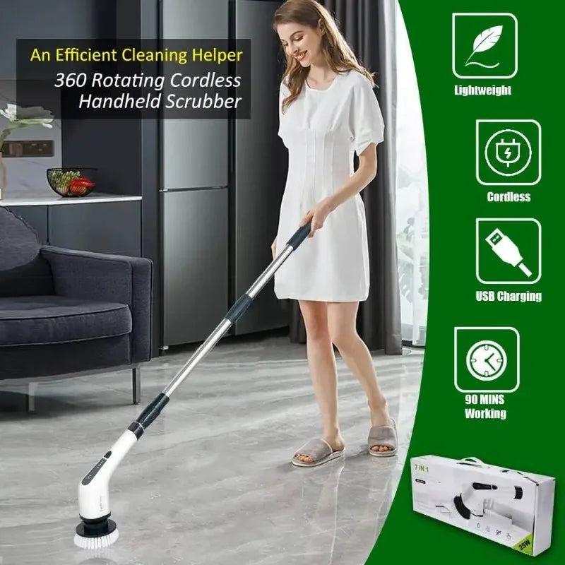 Cepillo Eléctrico de Limpieza 9 en 1 – Limpieza Profunda para Baño y Cocina 🧼⚡