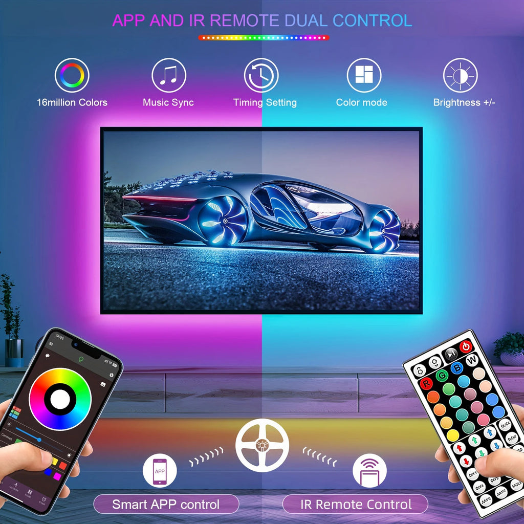 Smart RGB LED Strip Lights – App Controlled Room Glow Setup