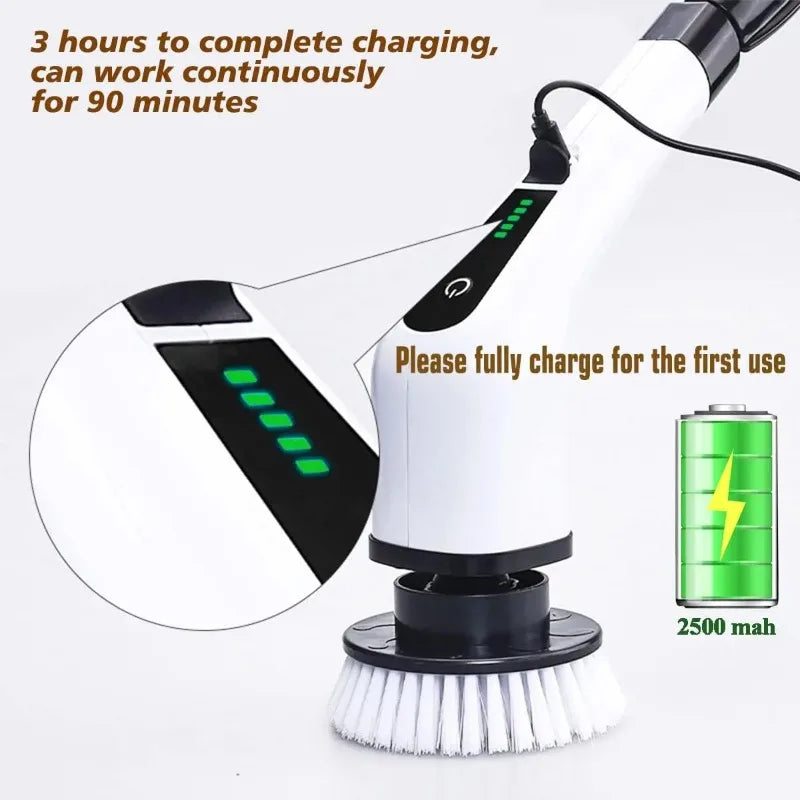 Cepillo Eléctrico de Limpieza 9 en 1 – Limpieza Profunda para Baño y Cocina 🧼⚡