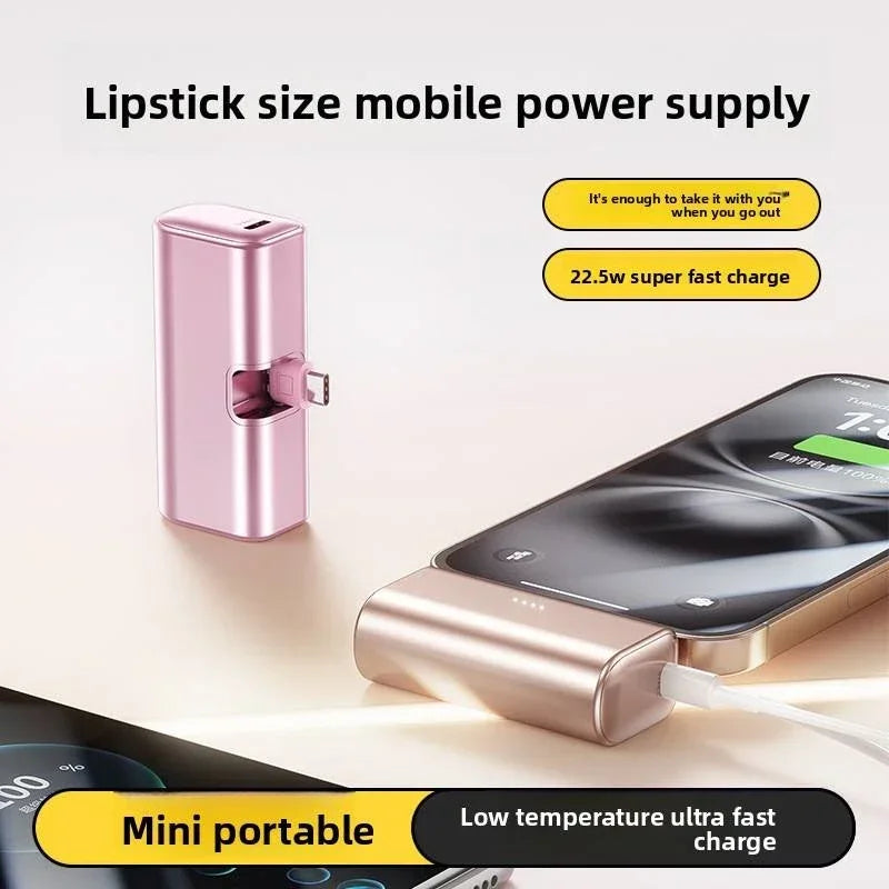 Mini Portable 5000mAh Fast Charging Power Bank – USB-C Compact Battery Pack