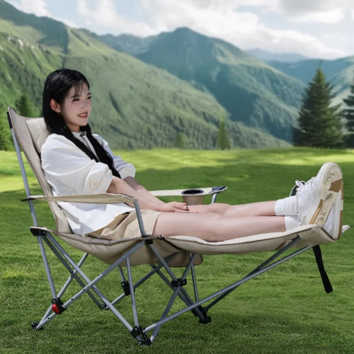 Folding Camping Recliner Chair | Adjustable Outdoor Beach & Fishing Chair 🏖️🔥 | Ultra Comfort Portable Seat