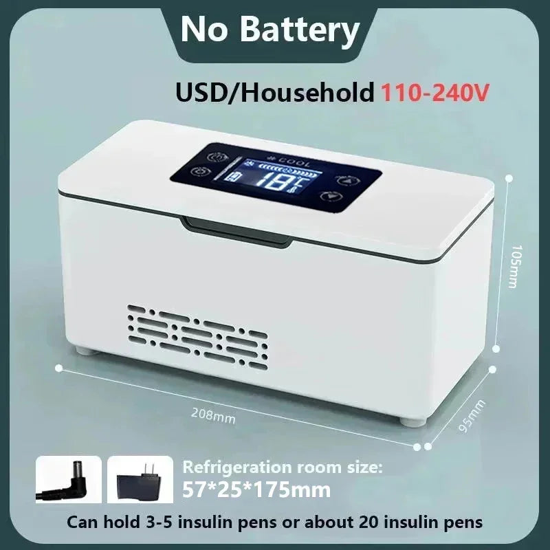 Portable Insulin Mini Fridge 0–18°C | USB + AC Cooling Box for Medicine & Travel 💉❄️