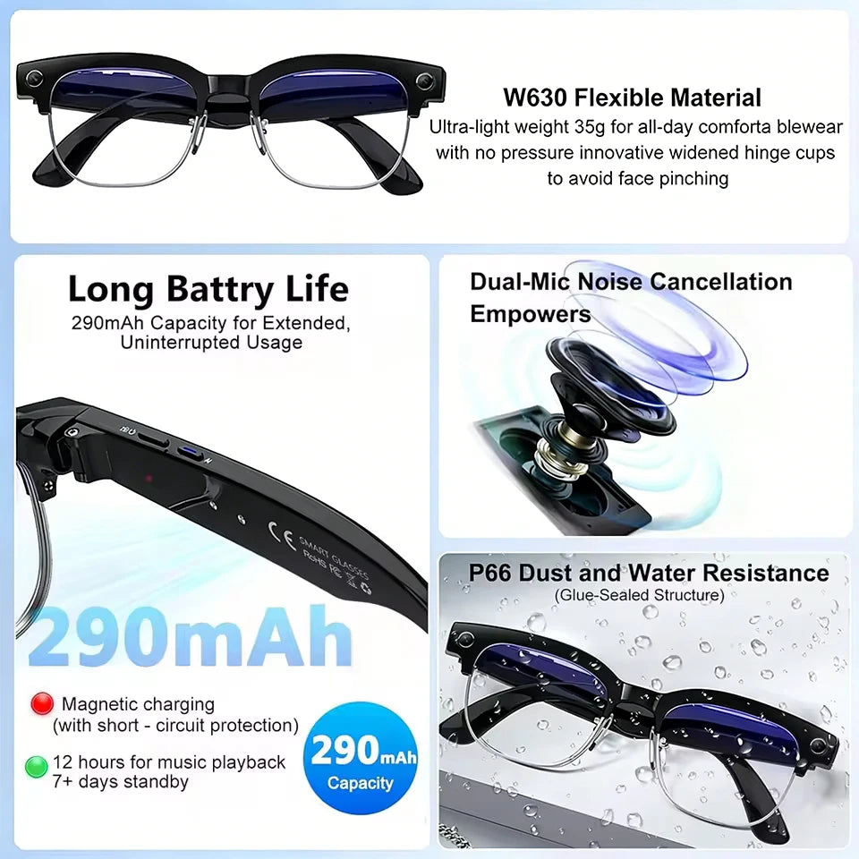 Smart AI Camera Glasses – Record, Translate & Stay Connected
