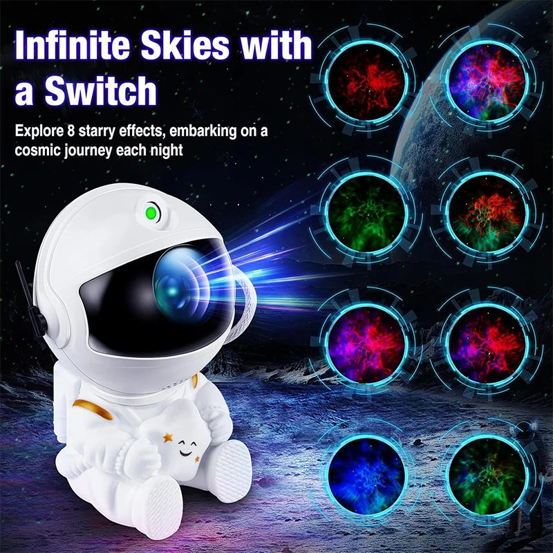 “Astronaut Galaxy Projector – Starry Night Light for Relaxing Rooms”
