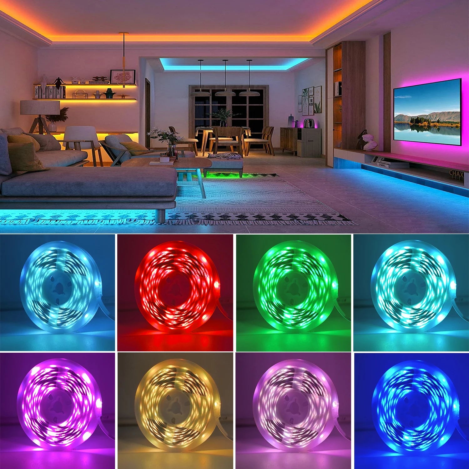 Smart RGB LED Strip Lights – App Controlled Room Glow Setup