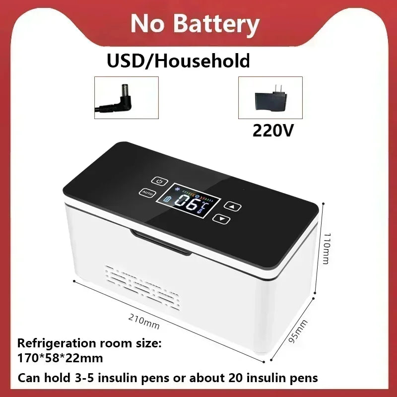 Portable Insulin Mini Fridge 0–18°C | USB + AC Cooling Box for Medicine & Travel 💉❄️