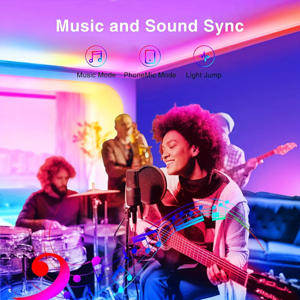 Smart RGB LED Strip Lights – App Controlled Room Glow Setup