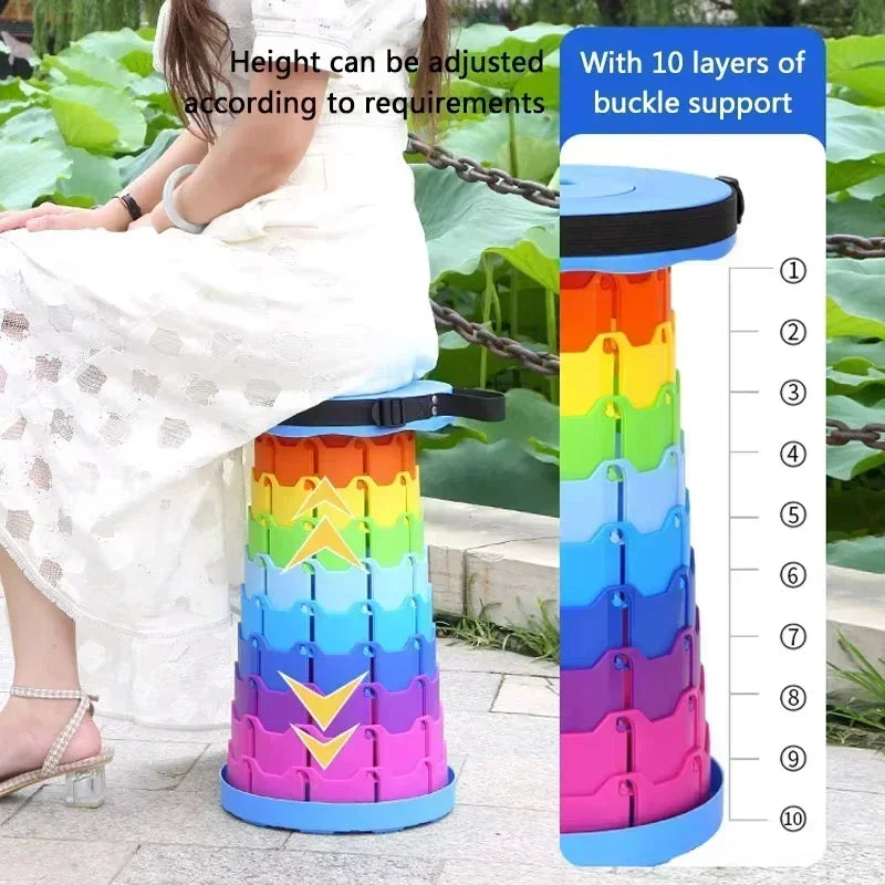 Portable Folding Telescopic Camping Stool | Lightweight Fishing & Beach Chair 🏖️🔥 | Compact Outdoor Seat