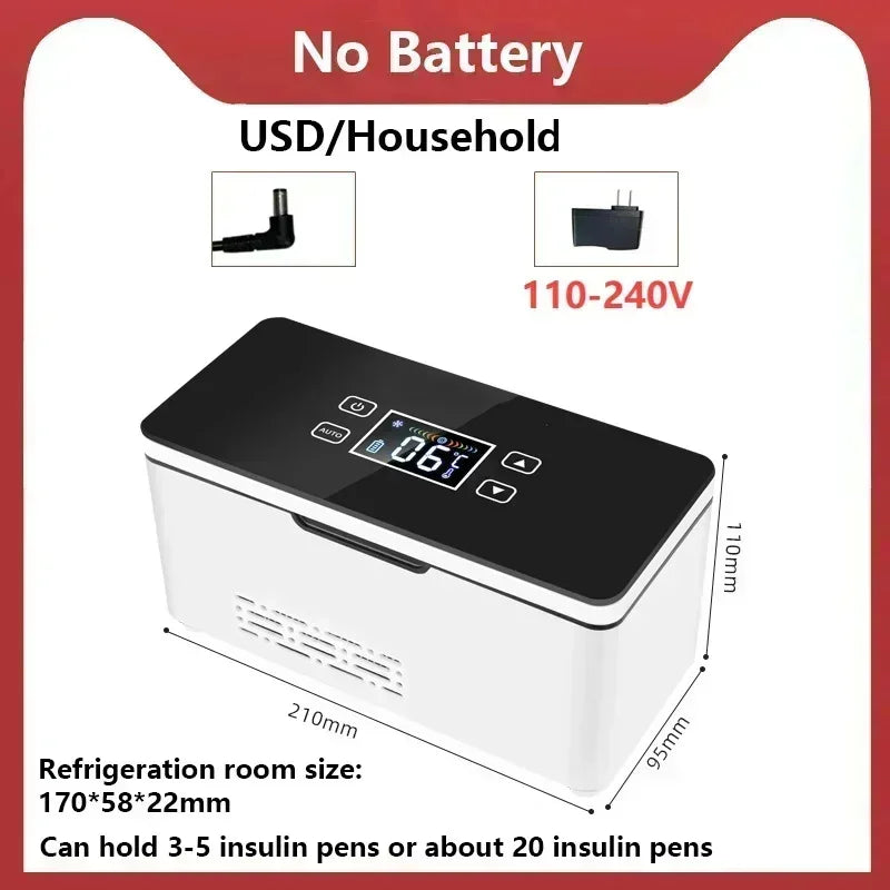 Portable Insulin Mini Fridge 0–18°C | USB + AC Cooling Box for Medicine & Travel 💉❄️