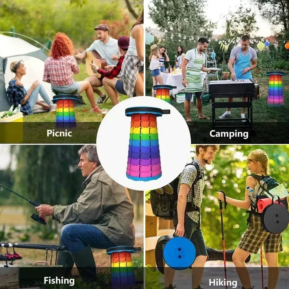 Portable Folding Telescopic Camping Stool | Lightweight Fishing & Beach Chair 🏖️🔥 | Compact Outdoor Seat
